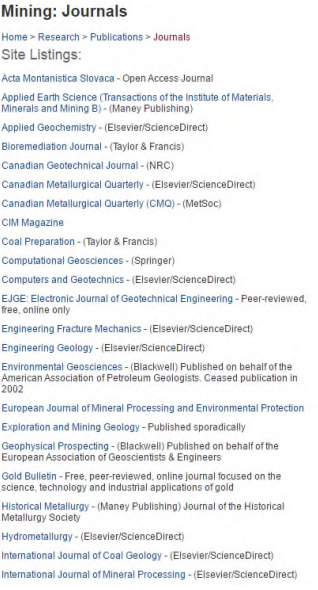mining Journals 1